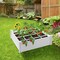Casafield White Vinyl Raised Garden Bed, Outdoor Above Ground Garden Planter Box for Flowers, Vegetables, and Gardening